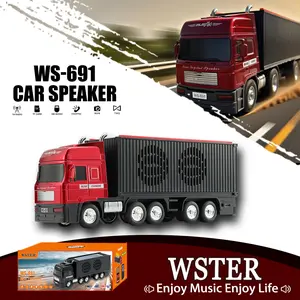 WSTER WS-691 Solar powered truck style Bluetooth speaker, personalized design, Bluetooth 5.4, ABS material, 1200 mAh, TF/USB/FM radio and other playback modes, TWS interconnection, outdoor camping, party essential TikTokShopBlackFriday