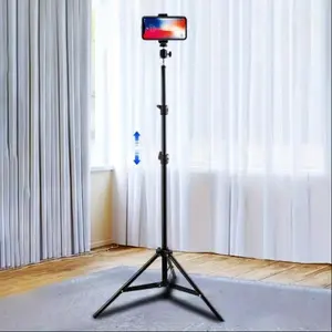 Portable Selfie Stick Tripod with Phone Holder, Adjustable Height Cellphone Holder Tripod Stand, Suitable for Video Recording & Photography & Live Streaming, Vlogging, Electronics Accessories, Travel, Tripod Stabilizer