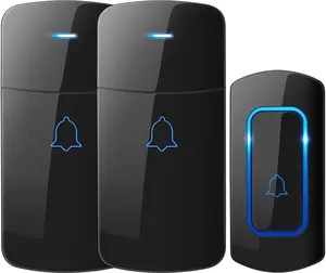 Big Spring Deal - Wireless Doorbell D-3C | 1300ft Long Range Chime Kit with 52 Melodies, LED Flash, 2 Receivers & Push Button (Black)