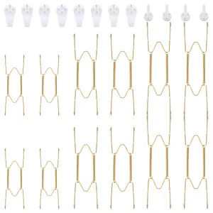 6/8/10 inch invisible decorative line flat hanger bracket with 12 wall hooks for decorative flat and artwork.