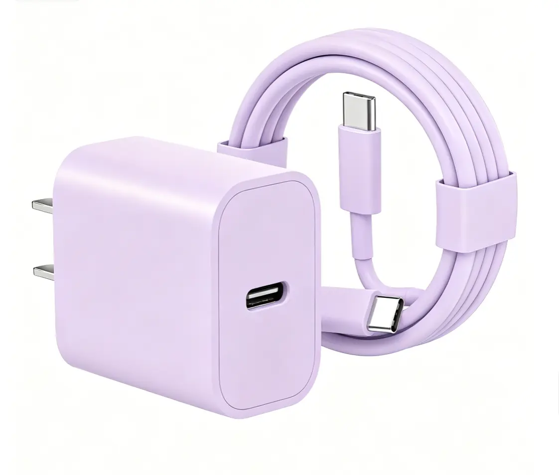 iPhone 17 16 15 Charger Fast Charging 10FT - 20W USB C Charger Block with 10FT Type C to C Cable Compatible with iPhone 17/17 Pro/17 Pro Max/Air/16/16e/15, iPad Pro, iPad Air(Purple)