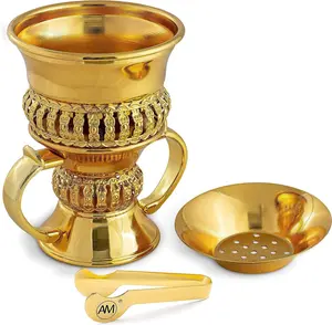 AttarMist Bakhoor Incense Cone Holder Resin Burner- Frankincense Charcoal Burner | Oud Myrrh Censer with Ashtray and Tong | Quemador De Incienso | difusor de incienso | Ideal for Yoga, Spa and Aromatherapy