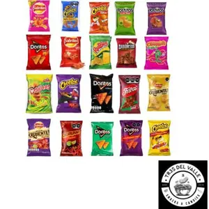 Tras Del Valle 21 Pack of Sabritas Assorted Flavors Crispy Crunchy Chips Spicy & Non-Spicy Snacks Variety Pack Mexican Flavors Bold Mexican Flavors