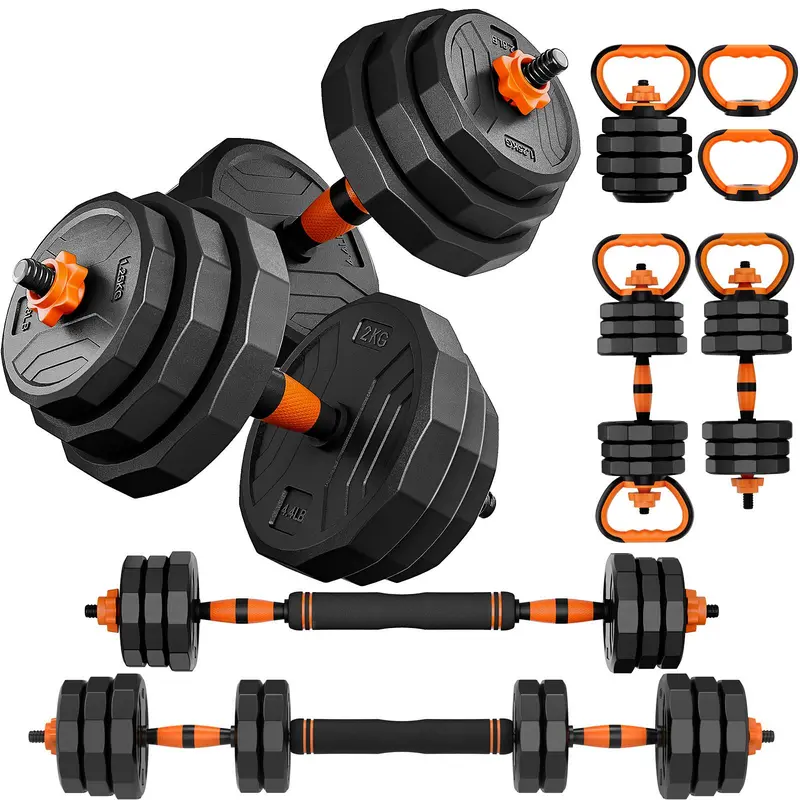Adjustable Dumbbell Set, 44/66/88 lbs Weight Set Use as Dumbbell, Barbell, Kettlebell and Push-up Pesas Para Ejercicios en Casa, Christmas gift idea Msulti-functional Fitness Exercise Equipment for Home Gym，