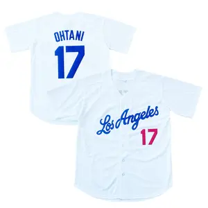 Men's #17 OHTANI Jersey Shotime LosAngeles Blue White 90S Hip Hop Baseball Sport Jerseys embroidery top