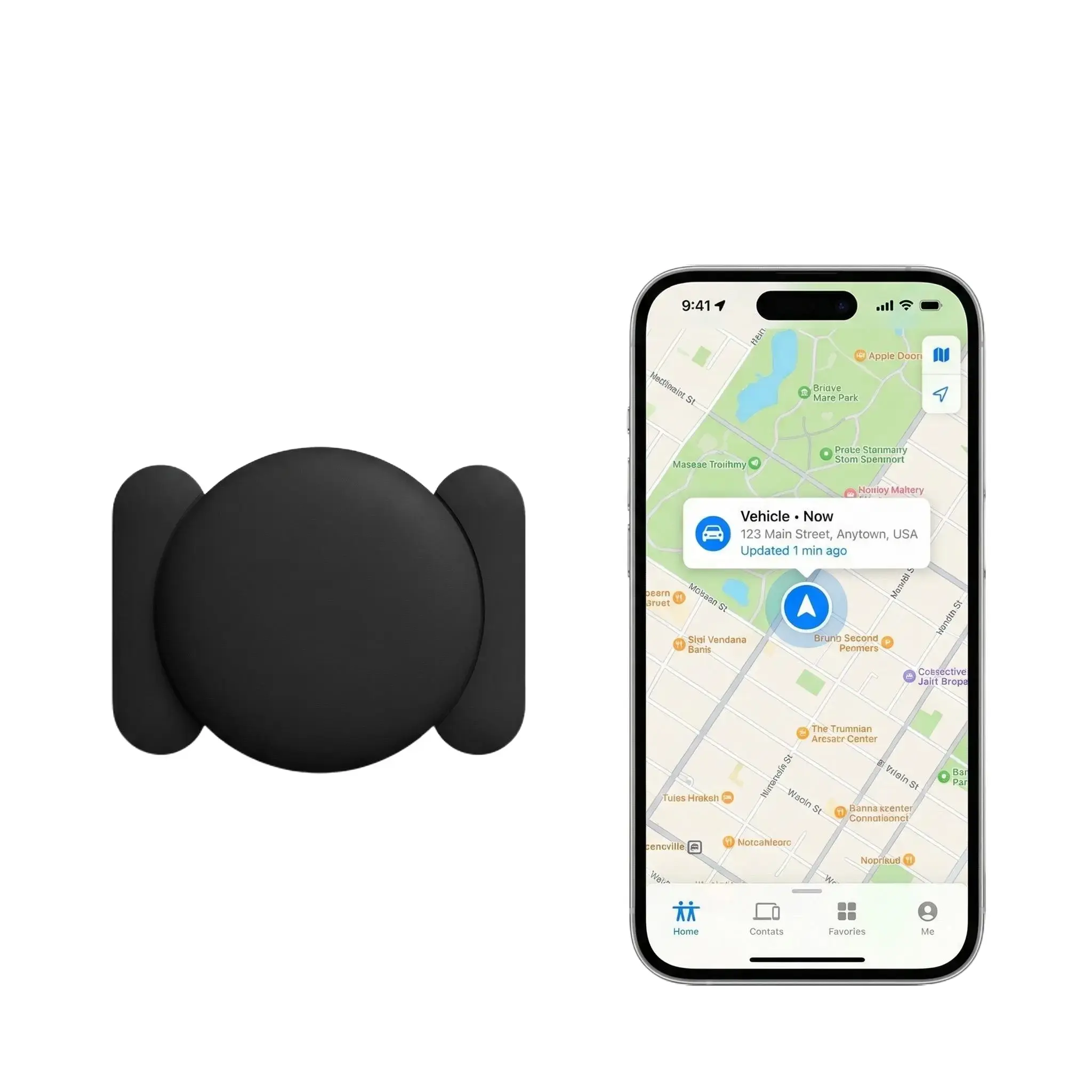 Car GPS Tracker, Vehicle Location Tracking Device with Magnetic Mount, Real-Time Tracking, No Monthly Fee, IP68 Waterproof, Compatible with Android and iPhone