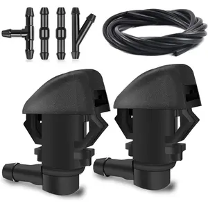 Windshield washer nozzles kit front windshield spray nozzles wiper spray washer jet and fluid hose with connectors for honda pilot replaces oem 76810szaa01za