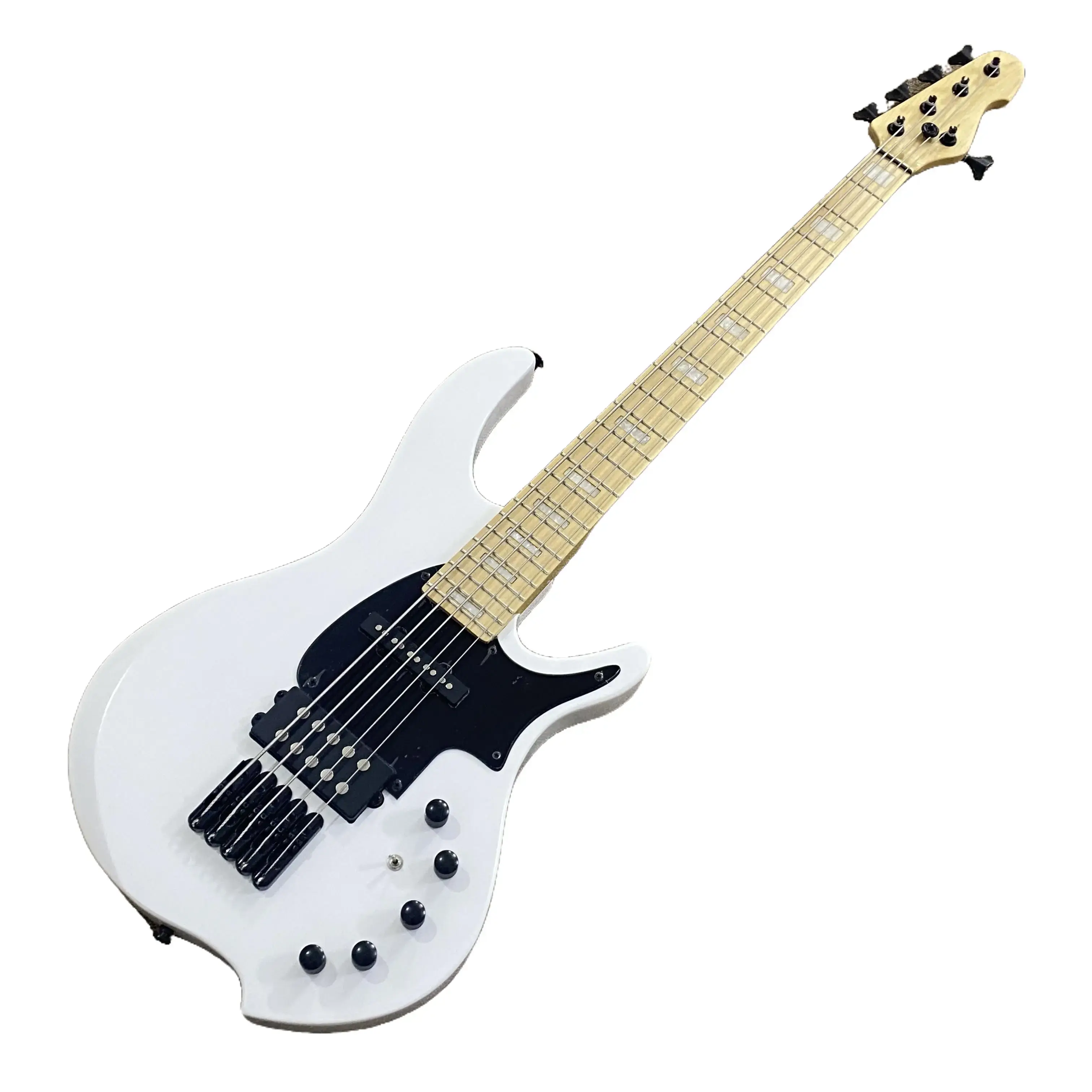 5-String Bass Guitar for Beginners & Experienced Players - Durable, Maple Neck, Maple Fretboard, Basswood Body, 24 Frets, Smooth Playability, Rich Tone for Enhanced Musical Expression, Pleasing Feel