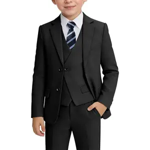 Boy Suits 5 Piece Kids Suit Slim Fit Tuxedos for Teen Ring Bearer Outfit Wedding Toddler Suit Set with Shirt Tie