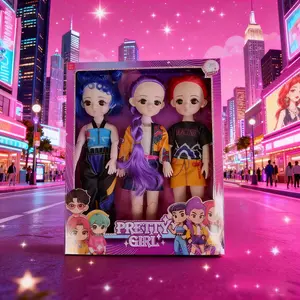 Demon Hunter Girls Vinyl Figure Set – Adorable Lumy, Mira & Zoe Chibi Dolls for Car Dashboard Decor| Super-Cute Poseable PVC Collectibles for K-Pop Fans, Anime Lovers & Teens (3-Pack Must-Have!) Toyset