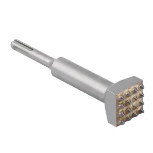 SDS Plus Bushing Tool 16 Tips, 6'' X 1-1/4'' Square Head Concrete Roughness Coating Remove Bushing Bit for Rotary Hammer, Chisel Drill Bit for Masonry, Brick Wall