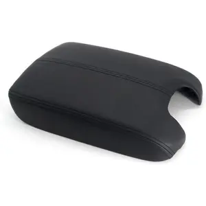 Black Leather Suture Console Armrest Lid Cover for 2008 2009 2010 2011 2012 Honda Accord Center Console Cover Lid