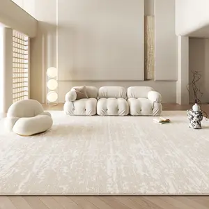 1pc Ins French High-end Living Room Carpet Beige Bedroom Plush Rug, Soft Shaggy Rug, Wabi-sabi Style Natural Texture Washable Sofa Coffee Table Non-slip Mat Fluffy Balcony Foot Mat, Fluffy Area Rug