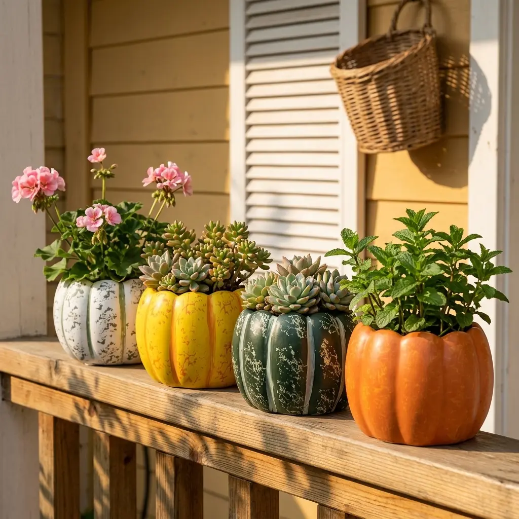 Mini Pumpkin Planter Pot, Cute Succulent Planter, Halloween Decorative Flower Pot for Home Garden Unique Pots