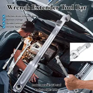 Wrench Extension Bar for Amplified Torque, 13.5'' Universal Torque Extension Adapter for Wrenches, 1/2'' Drive Wrench Extension Bar with Amplified Torque, Heavy-Duty Assist Bar for Mechanics, Automotive Technicians, and Machinists