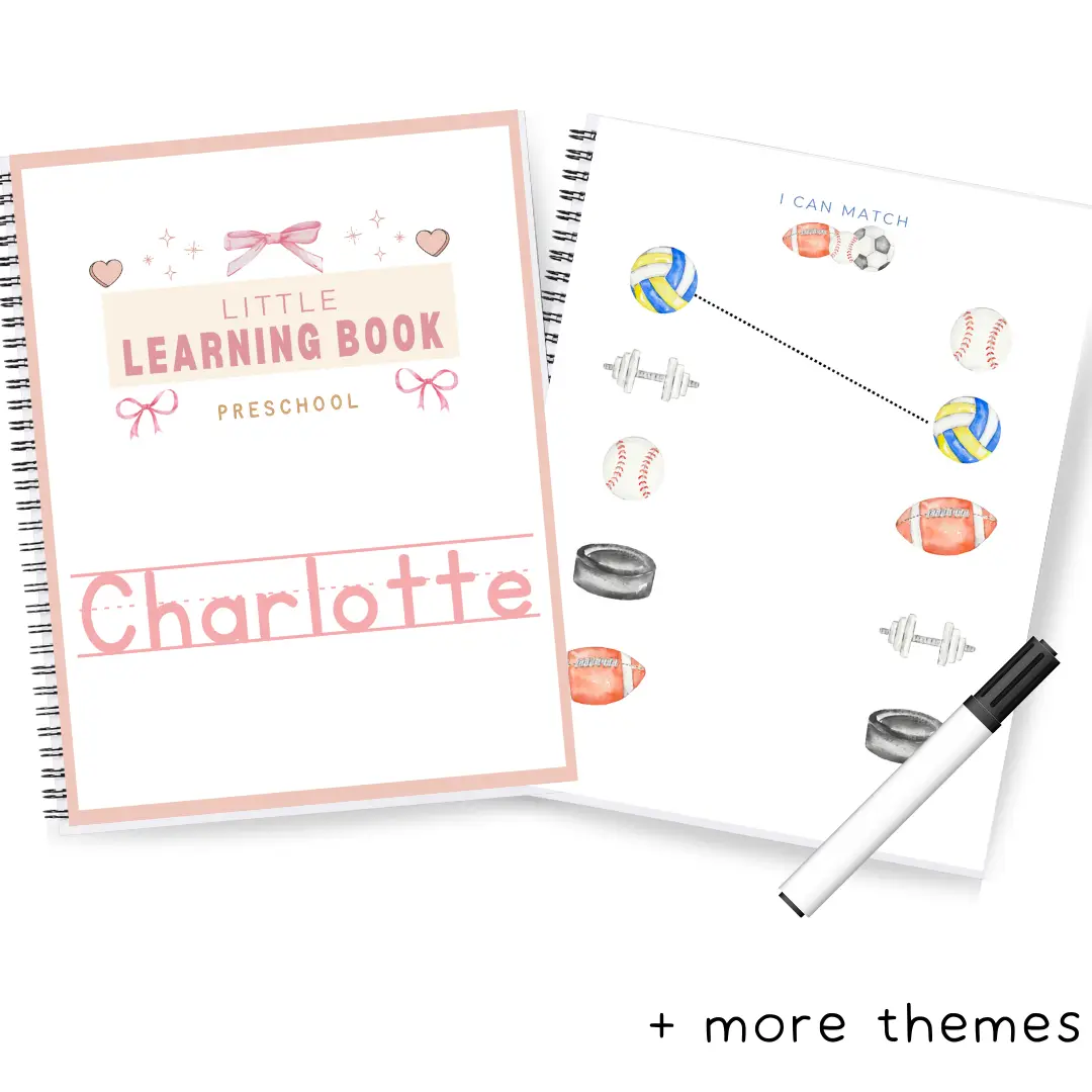 Preschool Personalized Learning Book | Dry-Erase Reusable | Feelings, Math, Shap...