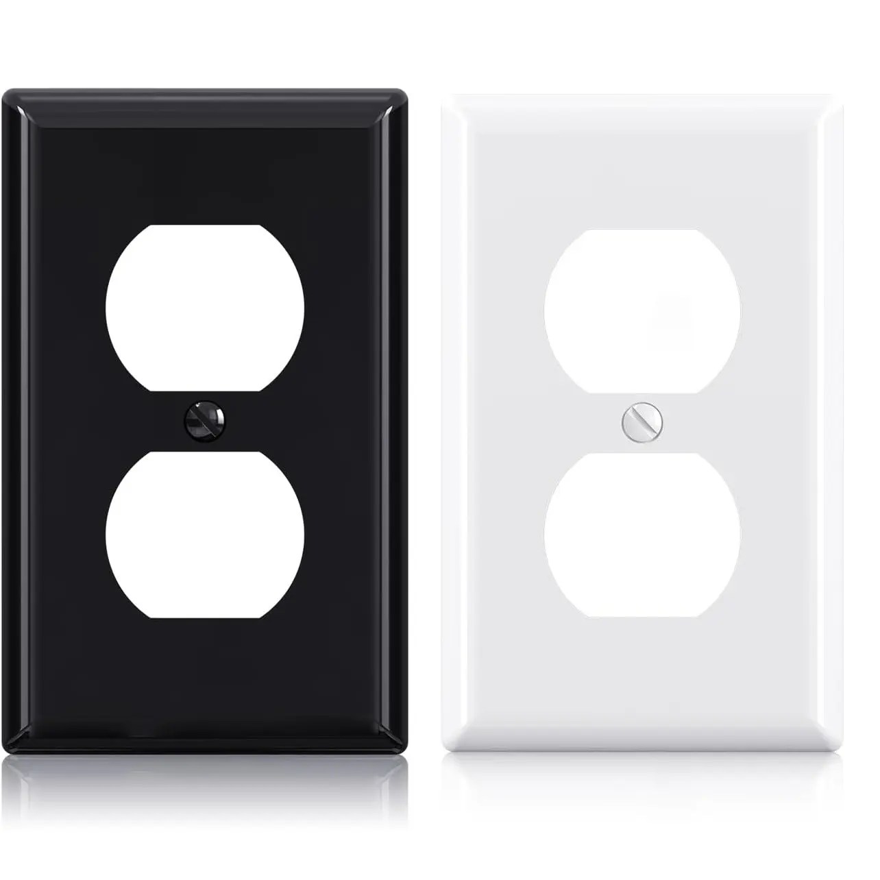 10pcs Duplex Receptacle Outlet Covers, 1-Gang Standard Size 4.50"x2.76", Electrical Outlet Cover Plates, Wall Outlet Cover, Wall Mount, Color-Matched Screws Included, Secure, Socket Covers