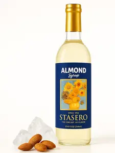 Stasero Almond Syrup 25.4 fl oz Bottle for Coffee Espresso Teas Italian Sodas Lemonades Shakes Frappes Desserts and More Sweet Flavor