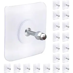 30-Piece No-Punch No-Nail Stickers with Built-in Screws & Bolts Wall Mounted Hook for Shelves Mural Decorations Stainless Steel Organiser