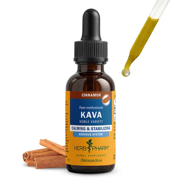 Herb Pharm Kava Cinnamon | Noble Kava Root with Cinnamon Spice | Relaxation & Stress Support | Natural Chill Drops | 42 Servings*