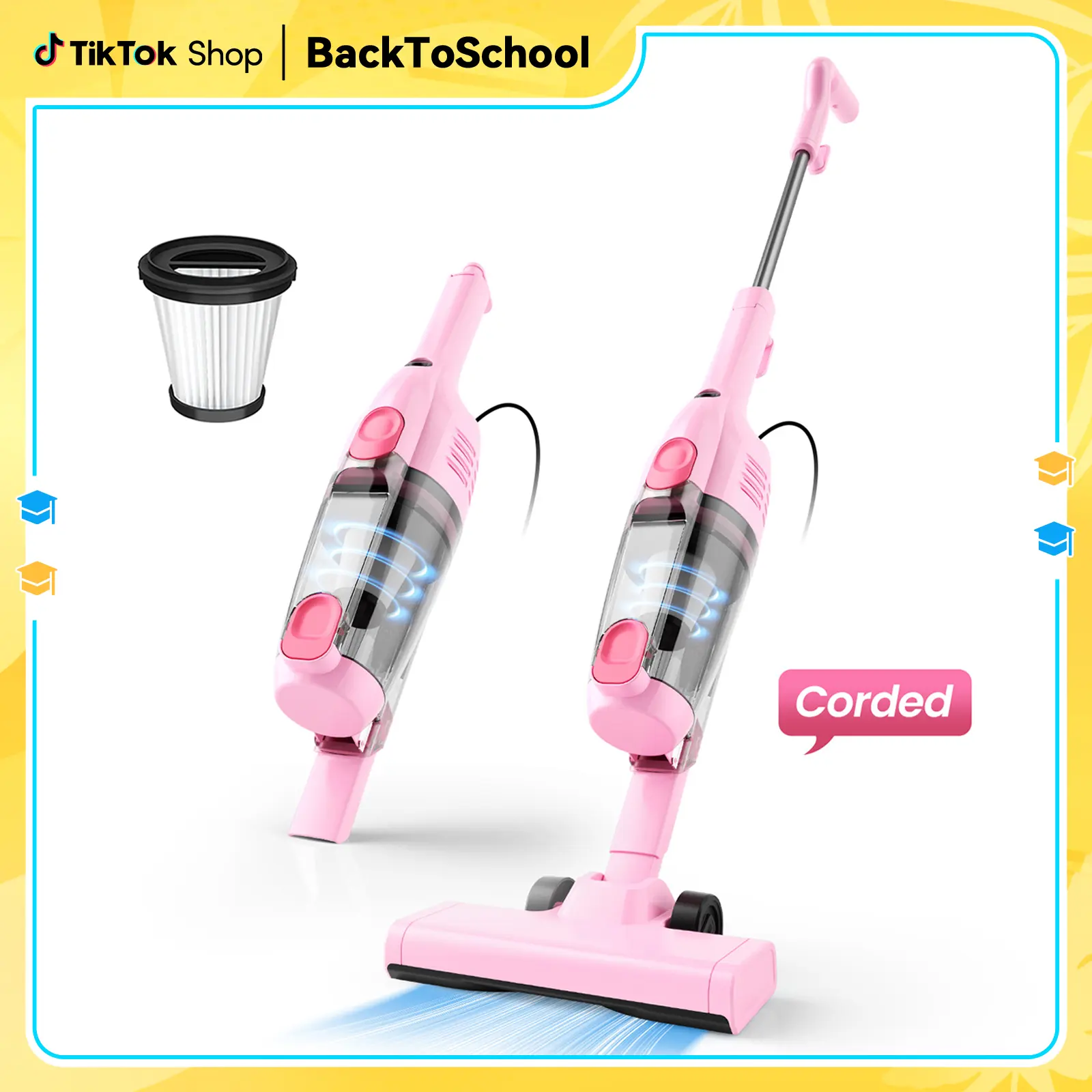 [Promoción] INSE R6X Aspiradora Escoba con Cable 600W 15KPa, Ultraligera sin Bolsa, 3 en 1 de Mano para Hogar, Alfombra, Suelo Duro, Pelo de Mascotas y Coche pet lovers Upright Vacuums home essentials tiktokshopbacktoschool