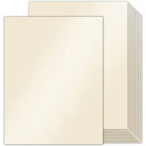 100 Sheets Cream Shimmer Cardstock 8.5 x 11  Paper,  80lb  Card Stock Printer Paper for Invitations, , Crafts, Card Making