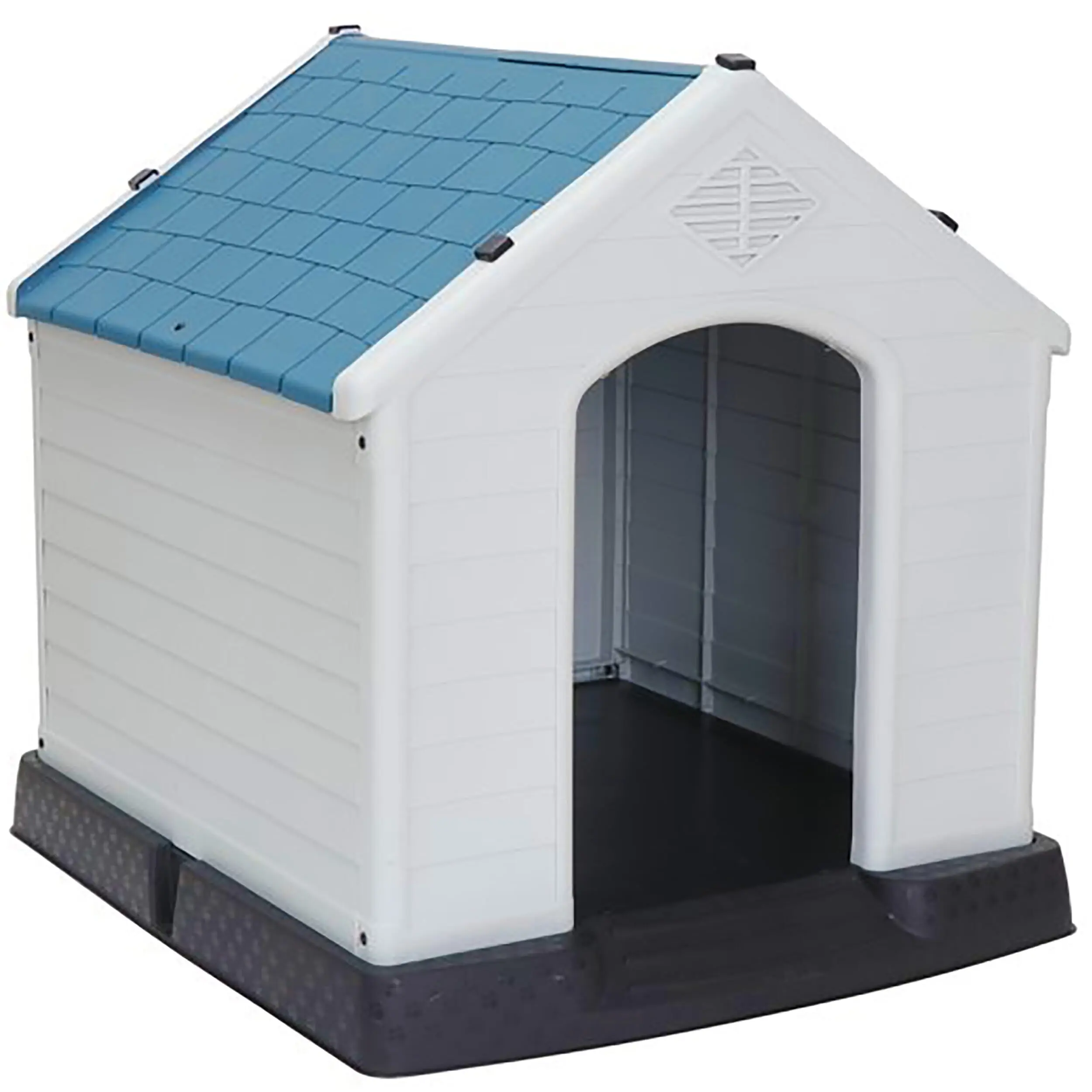Segawe Medium Plastic Dog House Enclosure, Lightweight Weather-Resistant, Easy-to-Clean Indoor-Outdoor Pet Doghouse, 27" H