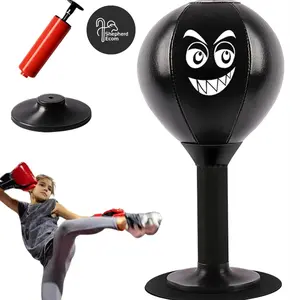 [Shepherd] Desktop Suction Cup Punching Bag, Compact Heavy-Duty Stress Relief Toy for Office Tables, Desk Boxing Punch Ball with Fast Rebounds, Hand-Eye Coordination Training, Includes Pump, Funny Gift for Coworkers, Rebounds Fast