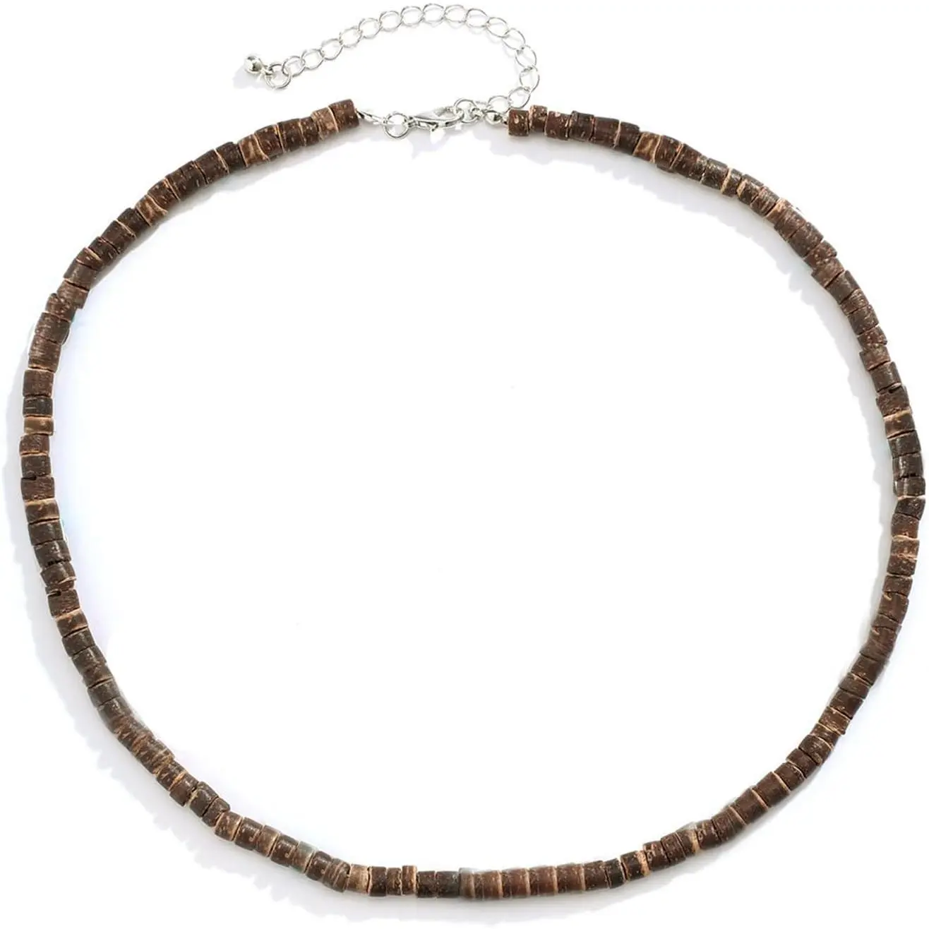 Puka Shell Necklace Men Surfer Necklace Brown Coconut Shell Necklace Beads Necklace for Men Seashell Conch Beach Necklace for Women Heishi Necklace Summer Jewelry