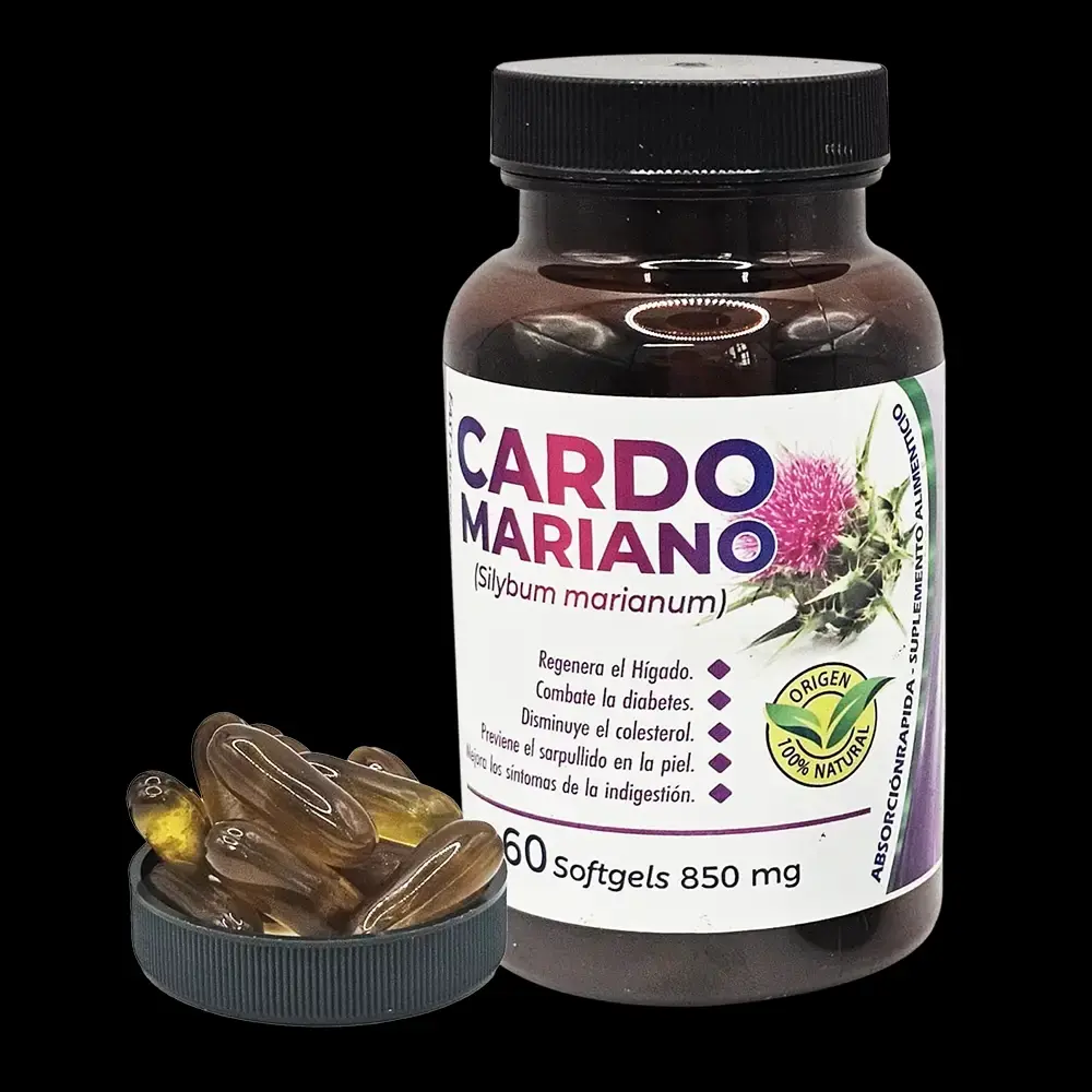 Cardo Mariano 60 Capsulas Blandas – Cardo Mariano Suplemento natural – 60 capsulas blandas Silybum marianum -Milk Thistle