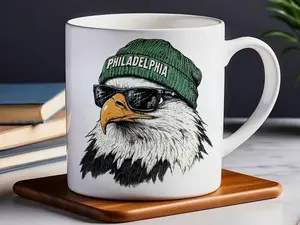 [Sale Up To 50%] Philadelphia Ceramic Mug, Football Team Fan Gift, Coffee Cup, Sports Enthusiast Mug, Eagles Souvenir, Game Day Drinkware, Ceramic Mug, 11oz & 15oz