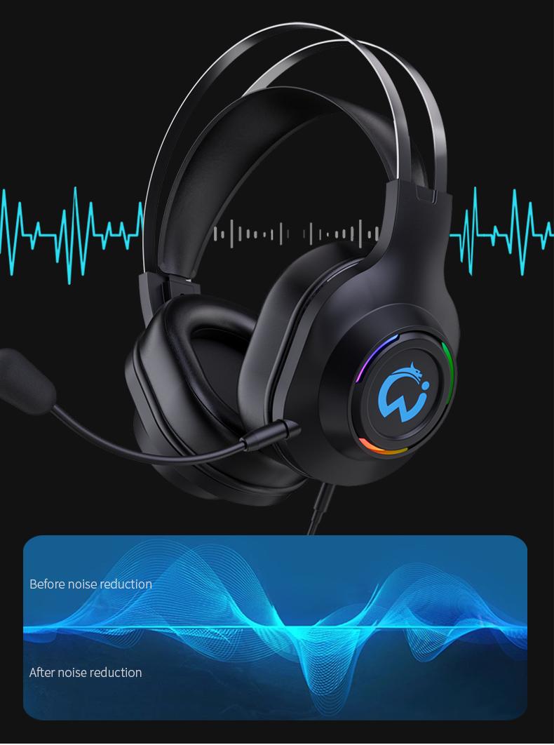 Stereo gaming headphones for PS4, PC, Xbox One, PS5 game console, PC and laptop, headphones with microphone, LED lights, 7.1 surround stereo, wired headphones, RGB lighting, USB-A, high-resolution studio monitoring/mixing/DJ stereo headphones