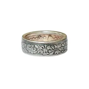 Edelweiss Pattern Alloy Ring Gift for Couples and Friends vintage jewelry