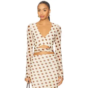 AFRM Halsey Top in Gold Halo Dot