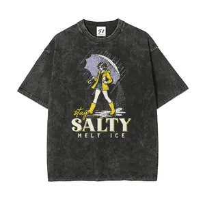 No Ice Shirt, Stay Salty Melt ICE, Pro Immigration, Abolish ICE Shirt, Anti ICE Political Shirt, Oversize Unisex Washed T-Shirt for Women and Men's Unisex Fit Batik Cotton Oversize Streetwear Menswear  Super Soft Pre-Shrunk