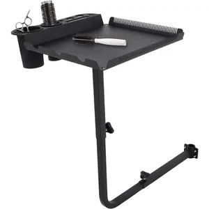Adjustable Height and Length Salon Styling Tool Tray, 30kg Capacity Commercial Furniture for Beauty Salons and Home Use (Holds Irons, Towels, Hair Dryers)
