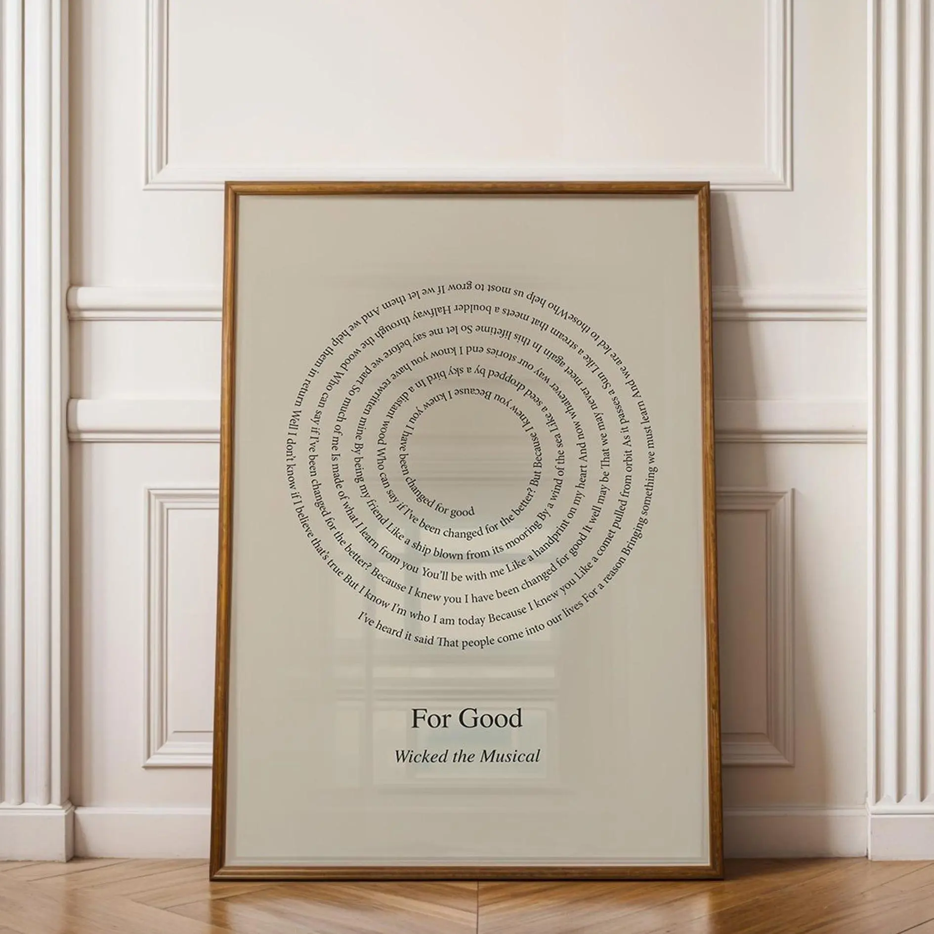 Wicked The Musical For Good Lyrics Poster, Wicked 2024 Quotes Print Posters Poster Unframe
