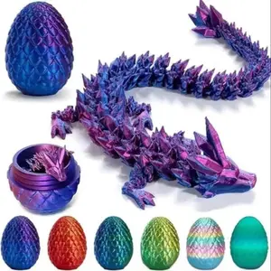 3D Dragon Egg Decoration, DIY Laser Carved Dinosaur Design Spring Toy, Holiday Party Supplies, Home Decor, Halloween Christmas Gift, Boys & Men gifts, Articulating Animal Figurines