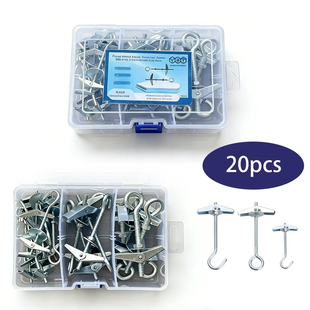 [fathersdaygift] Heavy Duty Toggle Bolts & Wing Nut Hollow Wall Anchors Assorted Kit with Screws Quick Install for Drywall Ceiling Light Fixture Mirror Shelf Hanging