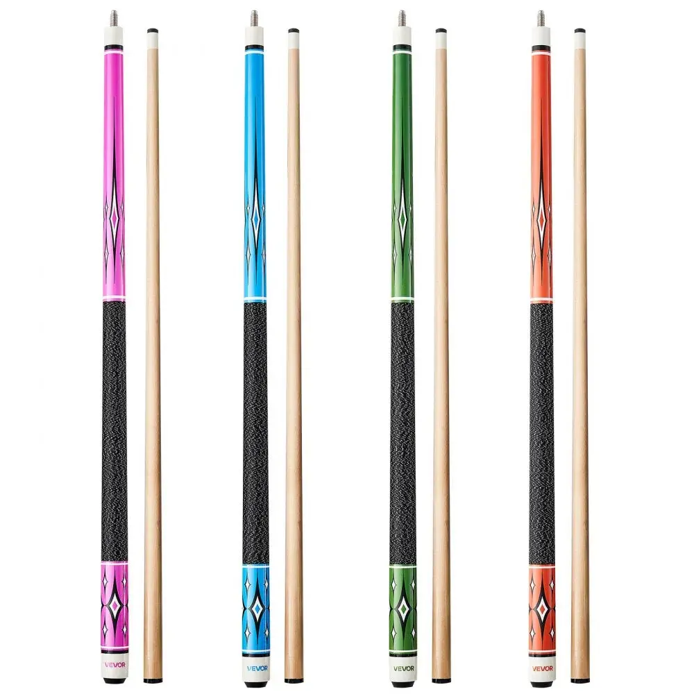Pool Cue, 4 Pieces Pool Stick, 58 inch Canadian Maple Wood Billiard Pools Stick with ABS Connection Ring, Cues Sticks for Professional Pool Table, Bar, Home, Office, 18 oz, 19 oz, 20 oz, 21 oz