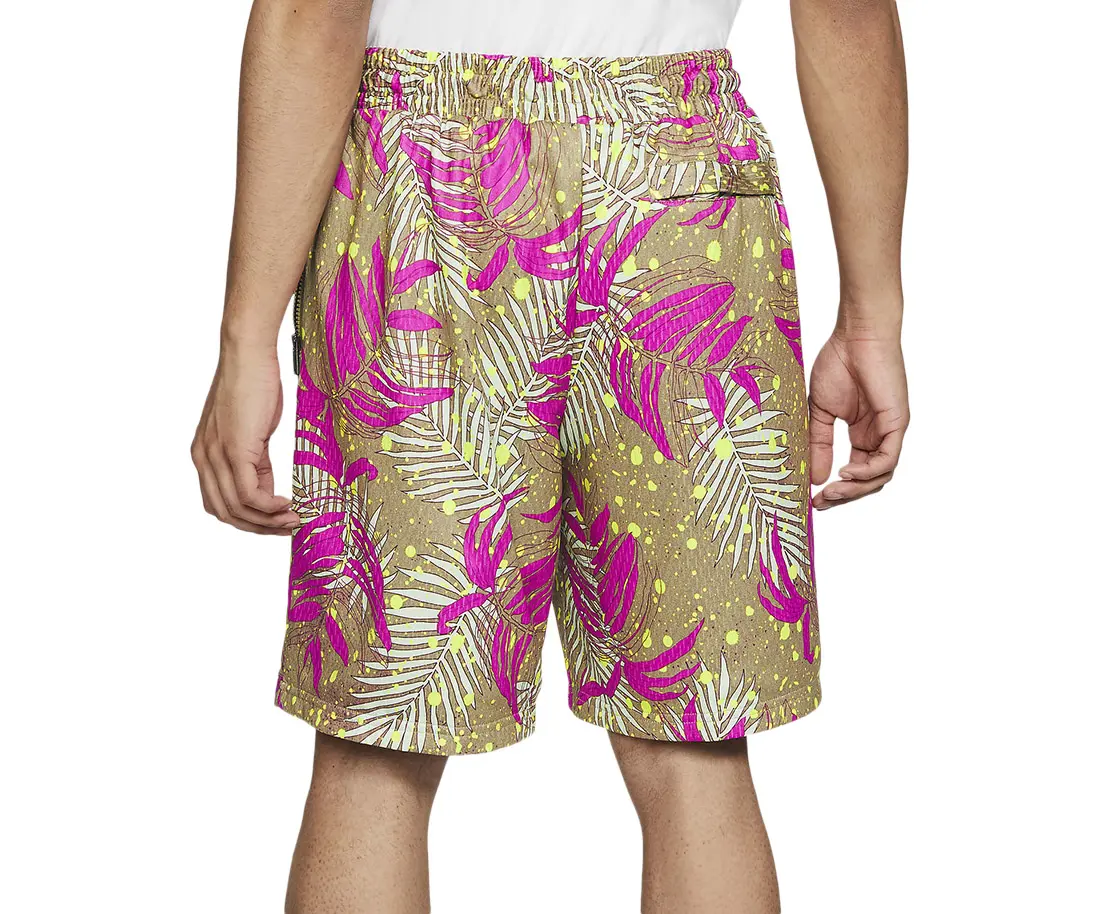 Jordan Men's Tropical Print Knit Active Shorts with Drawstring Waistband for Casual Summer Wear, Gym & Workouts