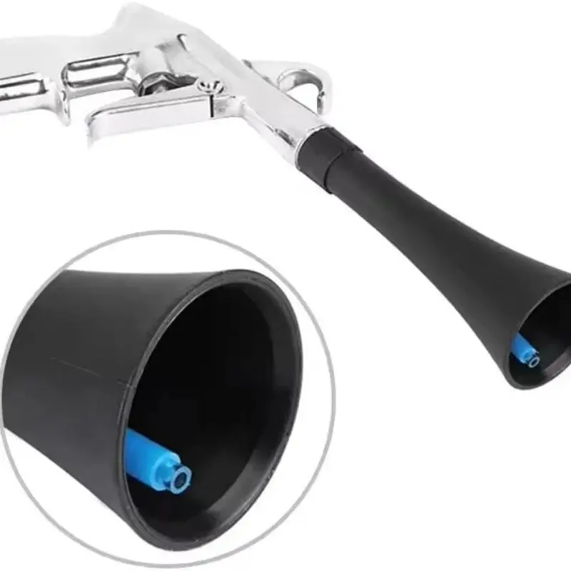 Aluminum Alloy High-Pressure Automotive Interior Blow-Out Gun with Handle, 70-200 psi Quick Connection Car Truck Washing Accessory, Tornado-Style Rotating Flow Adjustment Knob