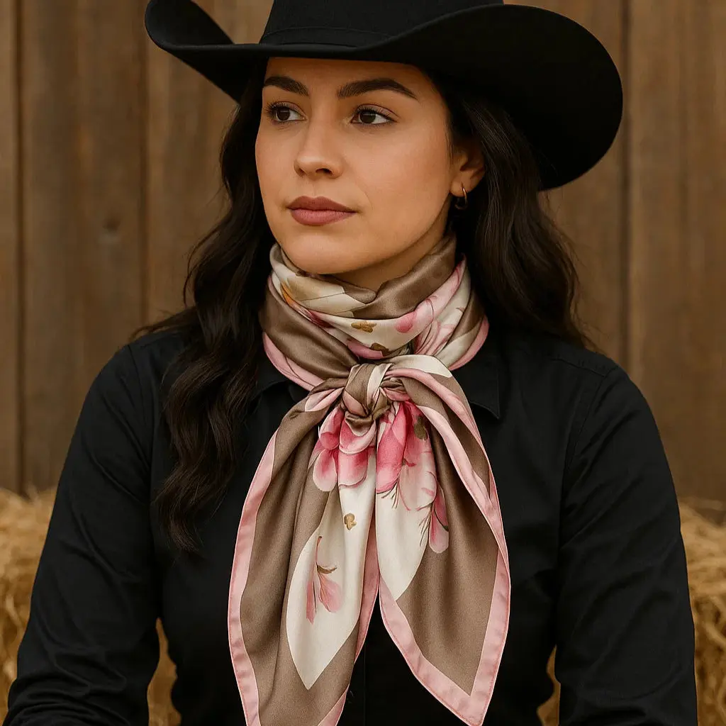 Pretty In Pink Roses Wild Rag - Western Scarf