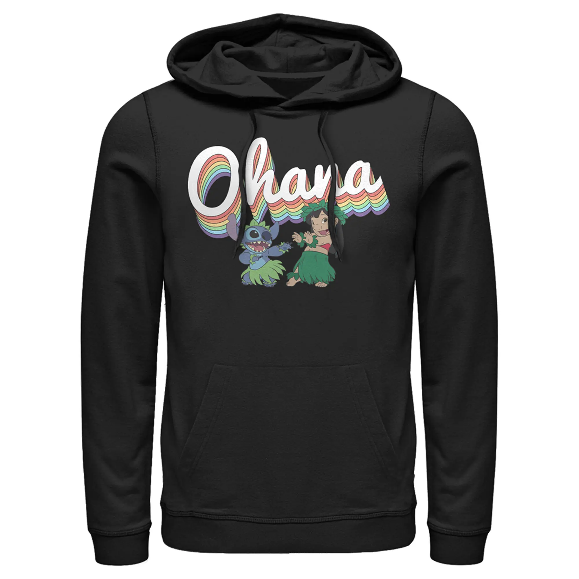 Men's Lilo & Stitch Rainbow Ohana Hula Dance Pull Over Hoodie