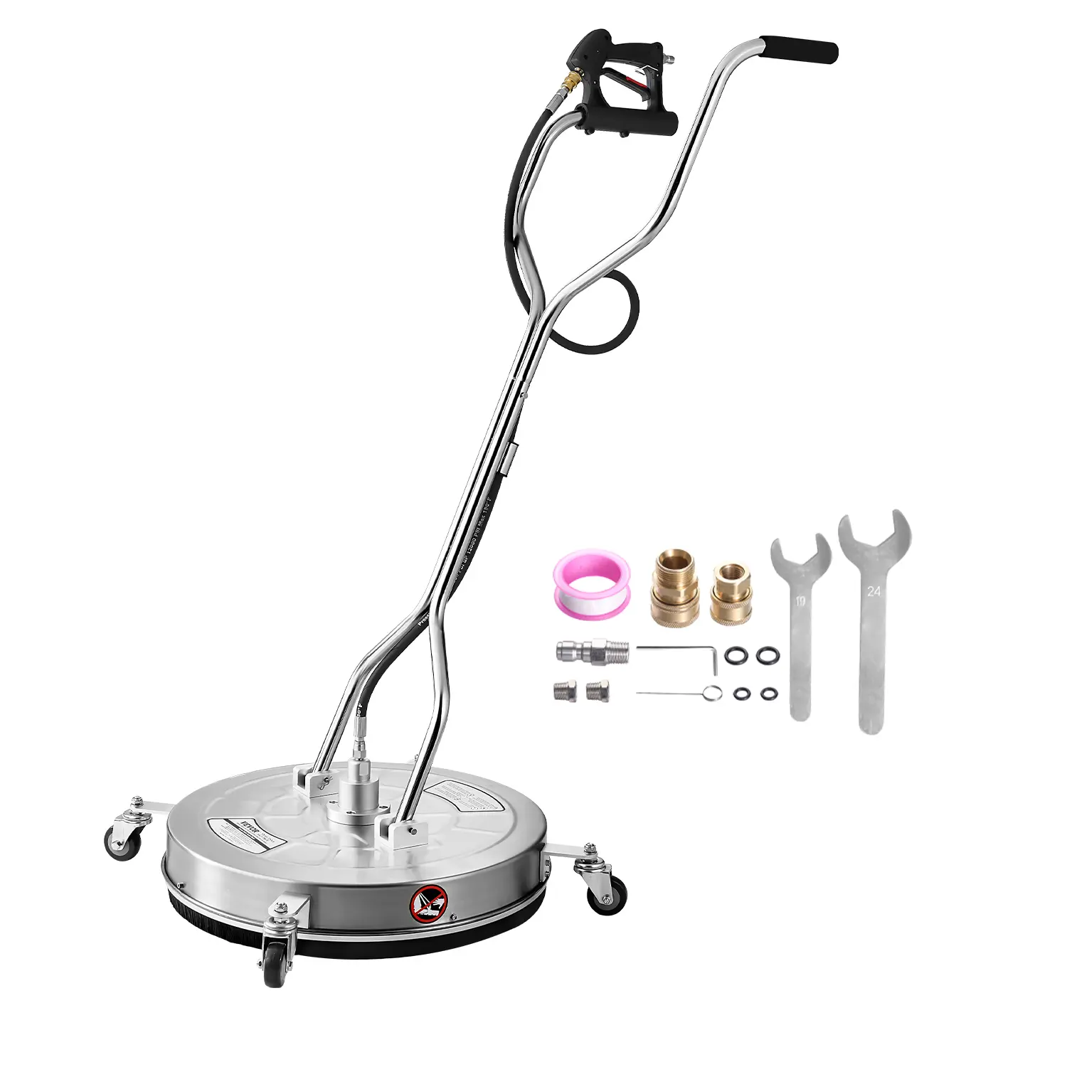【summerfinds】VEVOR 24" High Power Pressure Washer Surface Cleaner, 4 Wheels, Dual Handle, 4000 Max PSI Hose-Powered Pressure Cleaning Tool (Father's Day Gift), Pressure Cleaning Tools