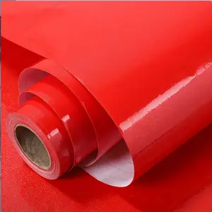 Glossy Self-Adhesive Wallpaper, Thickened Vinyl Wrap, Waterproof Plastic Sticker, PVC Wall Stickers for Kitchen & Bathroom Cabinets