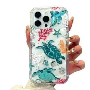 Silicone Turtle & Sea Life Shell-Design Soft Smartphone Case, Durable Protective Casing, Handheld Mobile Phone Accessory with Enhanced Protection, Compatible with iPhone 11-17 Pro Max Devices