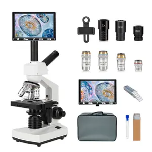 Professional Optics Biological Microscope 40X-5000X Magnify Fish Algae Disease Test HQ E diode tubegg Aquaculture Microwlaughs