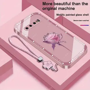 Suitable for [Galaxy S10] Brand new premium phone case, Free four-leaf clover lanyard，drop-proof and fingerprint-resistant，simple and elegant design，multiple colors available YM99