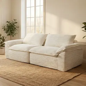 71-inch Cloud Sofa Corduroy Loveseat, Modern Adjustable Upholstered Couch with Deep Seat, No Assembly Required, Space Saving Tufted Design, Spring for Lasting Support, Soft Plush in a Box, Suitable for Living Room & Bedroom#TikTokShopDealsforYouDays